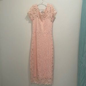 CI Sono Pink Lace Floral Dress- Size M